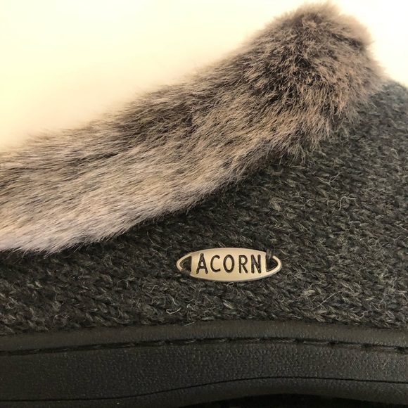 Acorn Women's Wool Blend Faux Fur Chinchilla Ragg Clog Slippers Size 9 1/2-101/2 - Picture 8 of 14